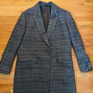 Banana Republic Gray and Tan Heritage Collection Overcoat - Men's medium